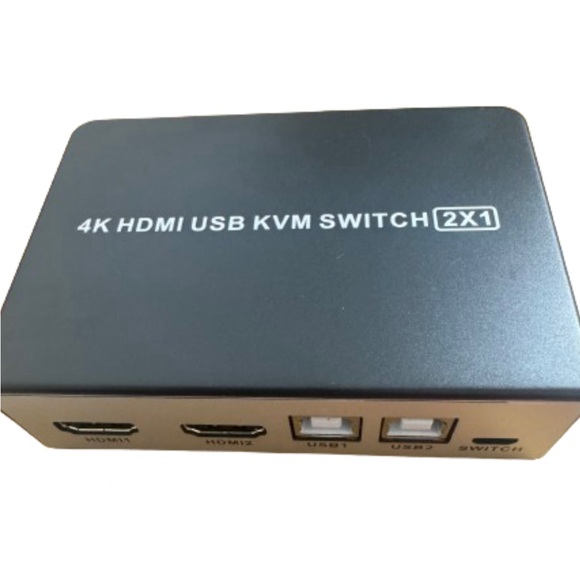 4K 2X1 HDMI USB KVM Switch 2 Port HDMI KVM Selector for 2 Computer Sharing New - Picture 2 of 15